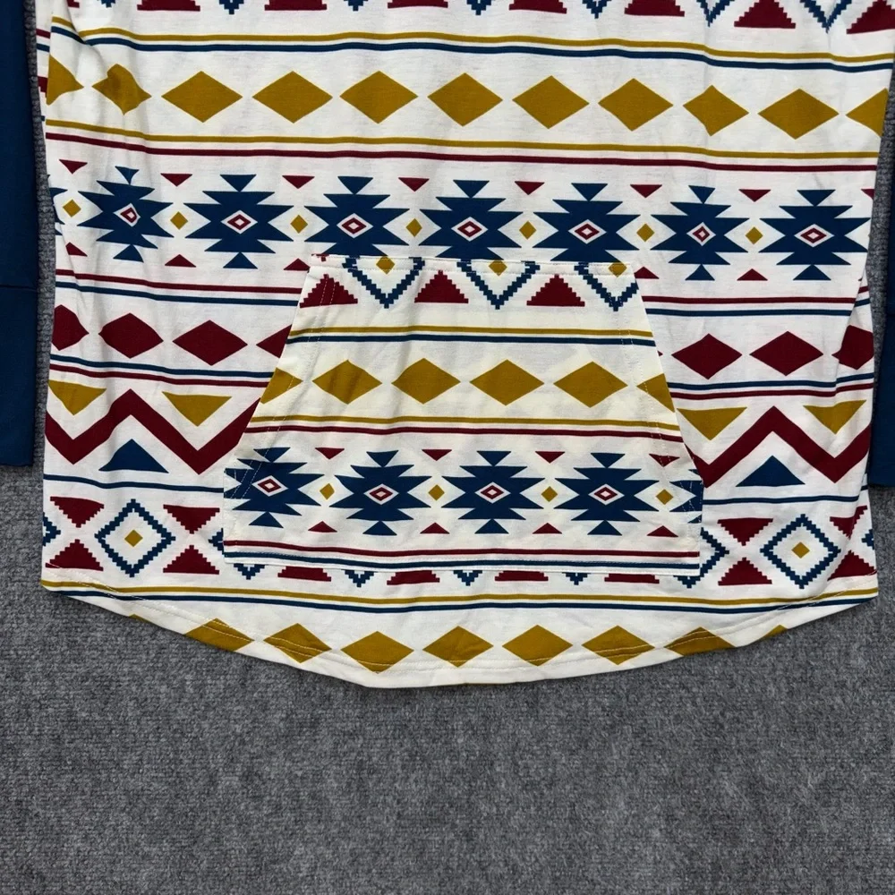 Lularoe Amber hooded shirt‎ top women's size XL aztec mid western design - Picture 9 of 14